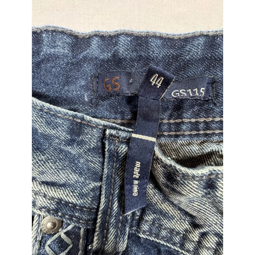 GS115 Mens Slim Fit Distressed Blue Jeans Size‎ 44 Premium Denim NWT